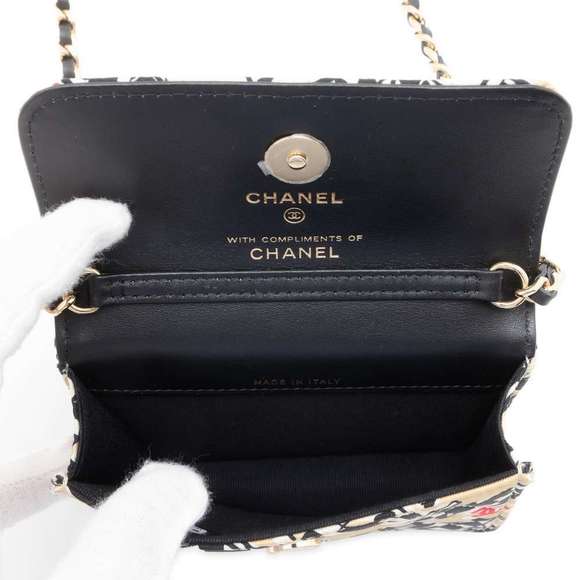 Chanel Checkered Flag Here Mark Canvas Chain Shoulder Bag - Picture 5 of 9